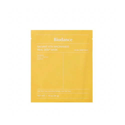 Biodance Radiant Vita Niacinamide Real Deep Mask – Rozświetlająca maska hydrożelowa do twarzy 34g SaiL Cosmetics