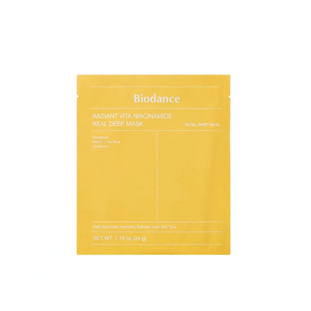 Biodance Radiant Vita Niacinamide Real Deep Mask – Rozświetlająca maska hydrożelowa do twarzy 34g SaiL Cosmetics