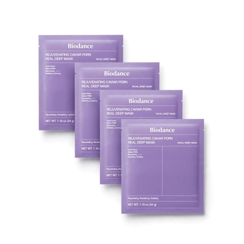 Biodance Rejuvenating Caviar PDRN Real Deep Mask – Zestaw 4 masek hydrożelowych z kawiorem 4x34g SaiL Cosmetics