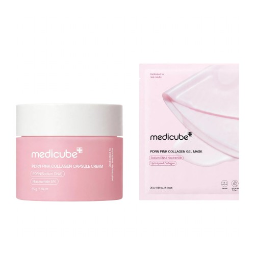 Medicube PDRN Pink Collagen Set – Zestaw krem w kapsułkach 55g i maska hydrożelowa 28g SaiL Cosmetics