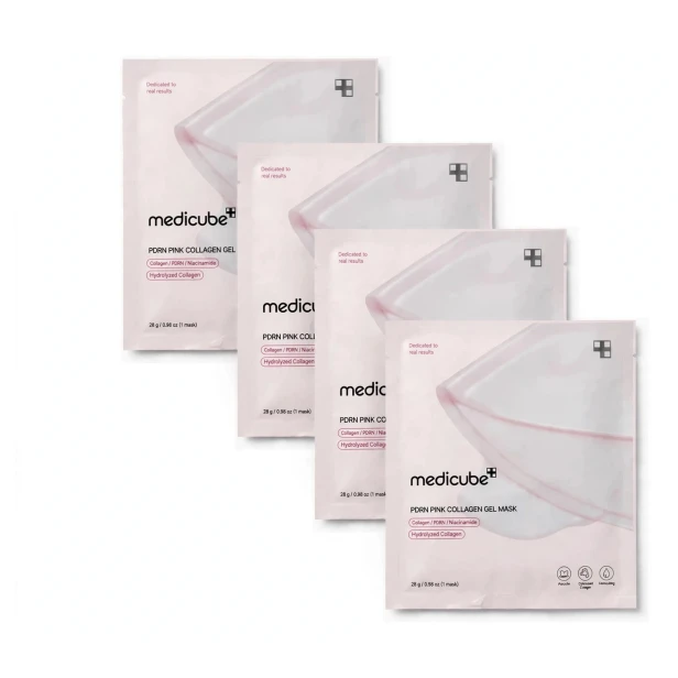 Medicube PDRN Pink Collagen Gel Mask – Zestaw 4 masek hydrożelowych z kolagenem i PDRN 4x28g SaiL Cosmetic