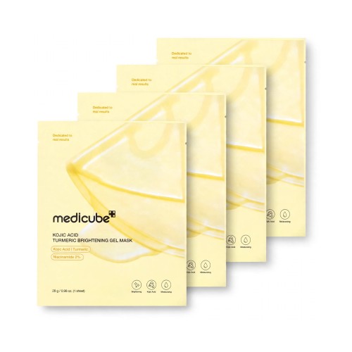 Medicube Kojic Acid Turmeric Brightening Gel Mask – Zestaw 4 masek hydrożelowych z kwasem kojowym 4x28g SaiL Cosmetics