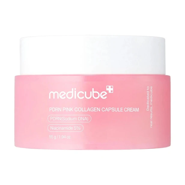 Medicube PDRN Pink Collagen Capsule Cream – Biostymulujący krem do twarzy z PDRN i kolagenem w kapsułkach 55g SaiL Cosmetics