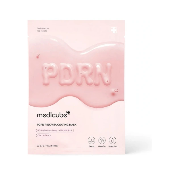 Medicube PDRN Pink Vita Coating Mask – Biostymulująca maska powlekana z PDRN i witaminą B12 22g SaiL Cosmetics