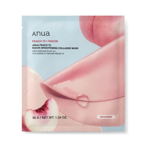 Anua Peach 70 Niacin Brightening Collagen Mask – Rozświetlająca maska hydrożelowa z brzoskwinią 38g SaiL Cosmetics