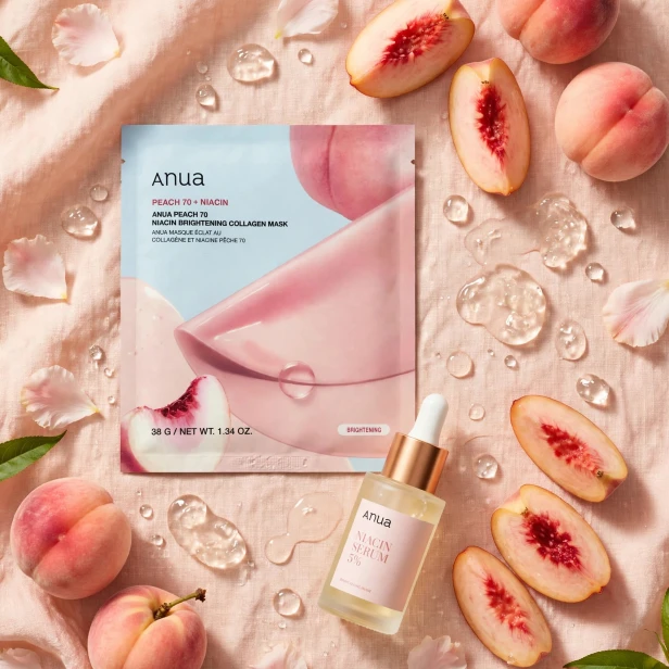 Efekt – promienna cera, wyrównany koloryt i ujędrniona skóra po masce Anua Peach 70 Niacin