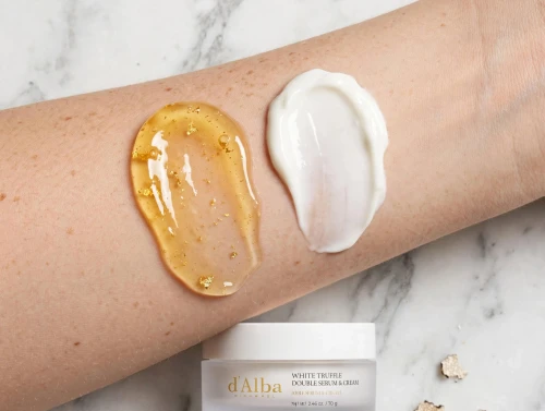 Dwufazowa formuła 2w1 kremu d'Alba White Truffle Double Serum &amp; Cream ze szpatułką