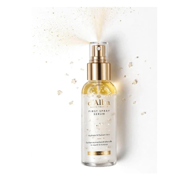 Efekt – rozświetlona cera, głębokie nawodnienie i blask typu glow po serum d'Alba First Spray