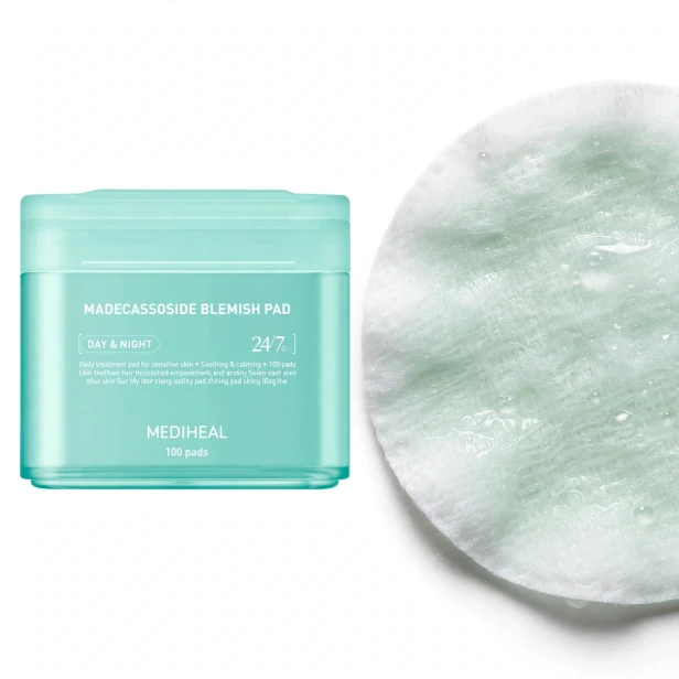 Struktura cienkiego płatka kojącego z mikromadekasozydem Mediheal Blemish Pad