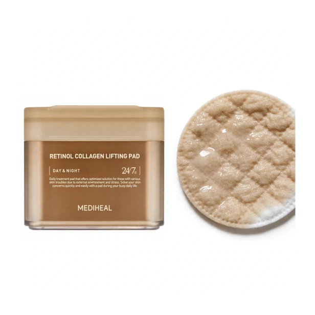 Elastyczna mikrosiateczka rozciągliwego płatka liftingującego Mediheal Retinol Collagen Pad