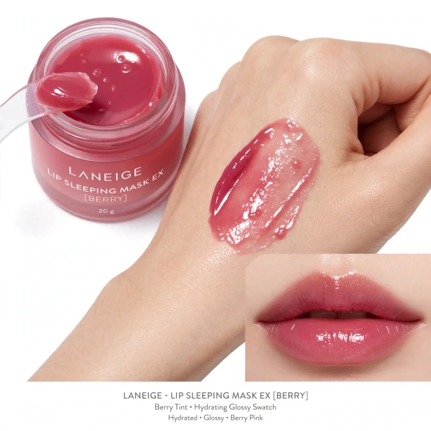 Aksamitna balsamowa konsystencja maski do ust LANEIGE Lip Sleeping Mask EX Berry