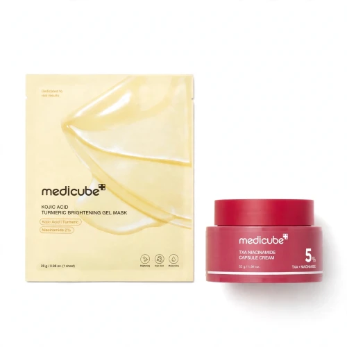 Medicube Zestaw Rozjaśniający – Krem kapsułkowy TXA 55g i maska z kwasem kojowym SaiL Cosmetics