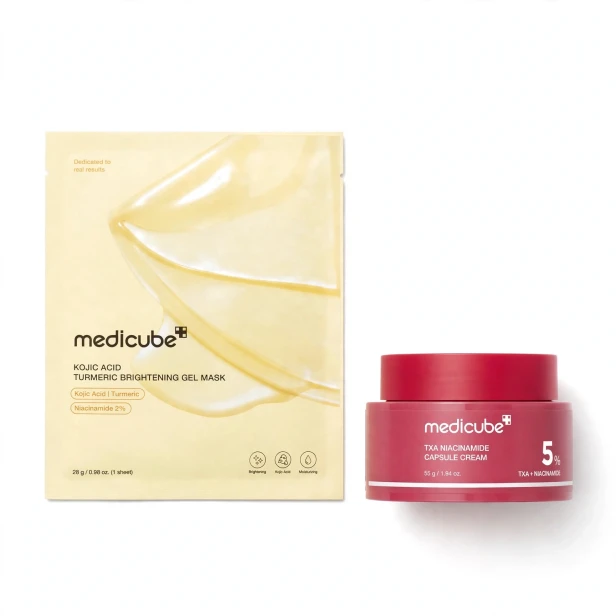 Medicube Zestaw Rozjaśniający – Krem kapsułkowy TXA 55g i maska z kwasem kojowym SaiL Cosmetics