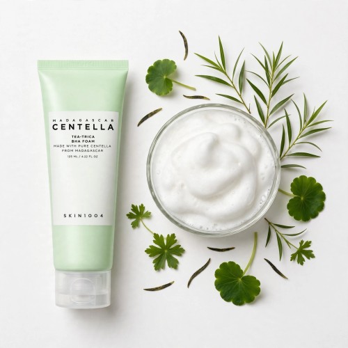 Gęsta piana oczyszczająca pory pianki SKIN1004 Madagascar Centella Tea-Trica BHA Foam