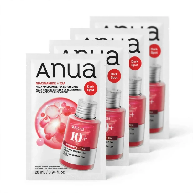 Anua Niacinamide TXA Serum Mask Set – Zestaw 4 masek w płachcie na przebarwienia 4x28ml SaiL Cosmetics