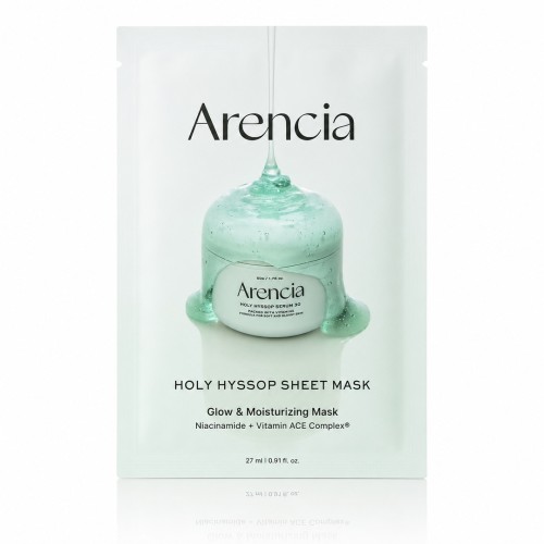 Arencia Holy Hyssop Sheet Mask – Rozświetlająca maska w płachcie z hyzopem i witaminami 27ml SaiL Cosmetics