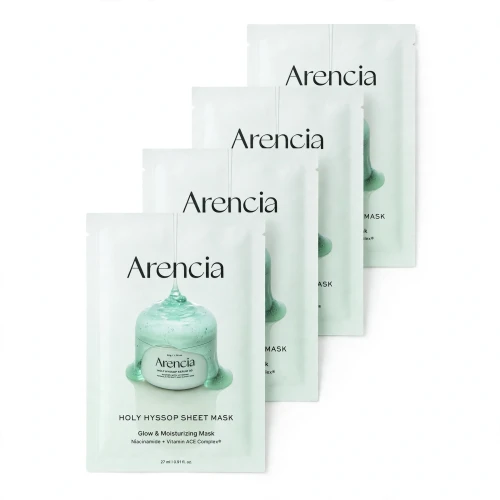 Arencia Holy Hyssop Sheet Mask Set – Zestaw 4 masek w płachcie z hyzopem 4x27ml SaiL Cosmetics