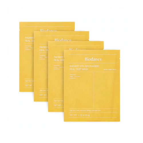 Biodance Radiant Vita Niacinamide Real Deep Mask – Zestaw 4 masek hydrożelowych do twarzy 4x34g SaiL Cosmetics