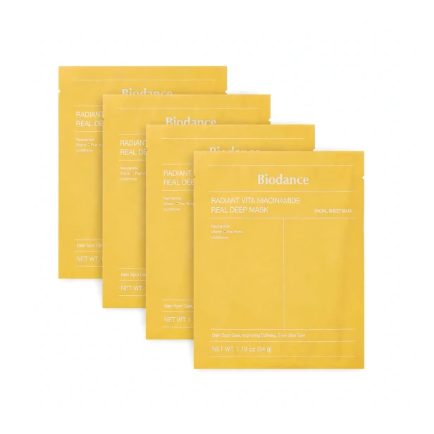 Biodance Radiant Vita Niacinamide Real Deep Mask – Zestaw 4 masek hydrożelowych do twarzy 4x34g SaiL Cosmetics