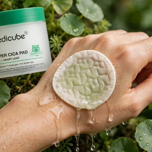 Tłoczona bawełna i formuła z kompleksem Super Cica 7 MEDICUBE Cica Pad