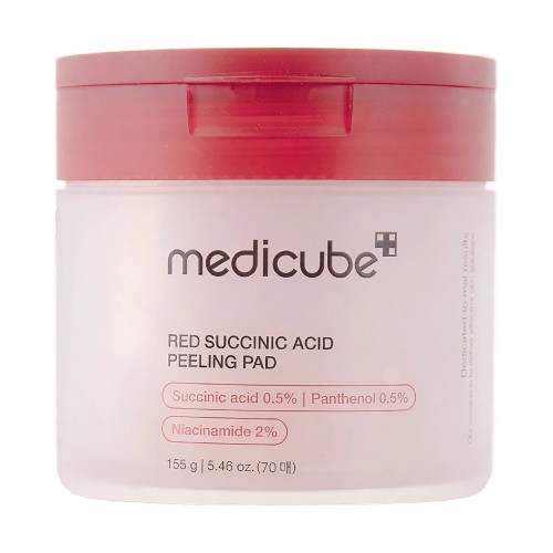 MEDICUBE Red Succinic Acid Peeling Pad – Koreańskie płatki złuszczające z kwasem bursztynowym 70 sztuk SaiL Cosmetics