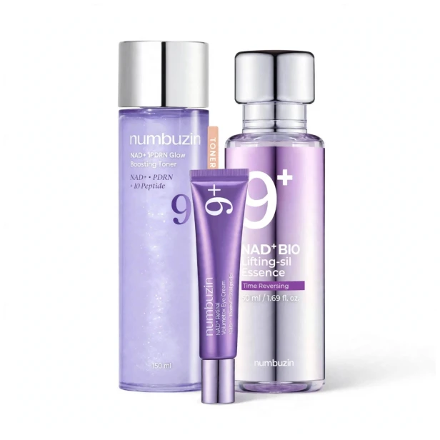 NUMBUZIN No.9+ NAD+ Bio Lifting Anti-Aging Trio – Koreański zestaw przeciwzmarszczkowy z NAD+ i peptydami SaiL Cosmetics