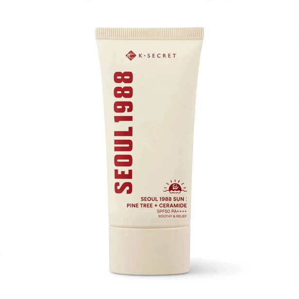 K-SECRET SEOUL 1988 Sun Pine Tree + Ceramide SPF50+ – Koreański krem z filtrem z ceramidami i WĄKROTKĄ AZJATYCKĄ SaiL Cosmetics