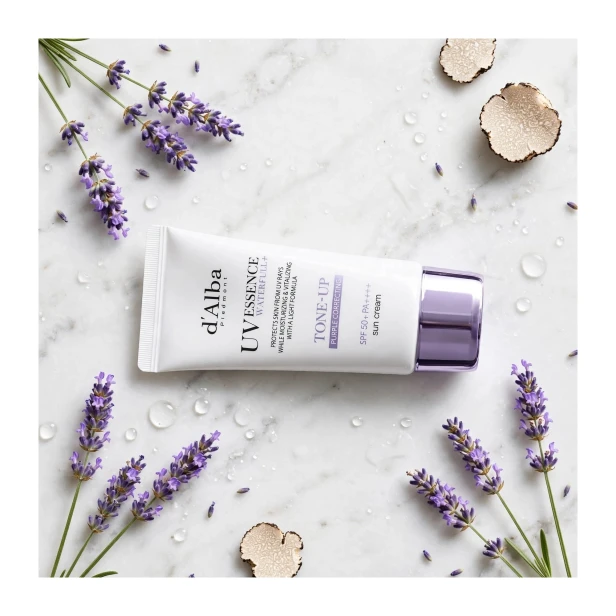 Efekt – rozjaśniony koloryt, zneutralizowane zażółcenia i promienny blask po kremie d'Alba Purple SPF50