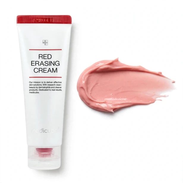 rozjaśnione plamy potrądzikowe, zredukowany rumień i wzmocniona bariera po kremie Medicube Red Erasing 2.0