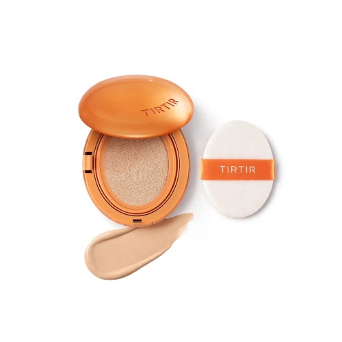 Precyzyjna gąbeczka i promienna formuła podkładu TIRTIR Tone Up Cushion Pure Sand