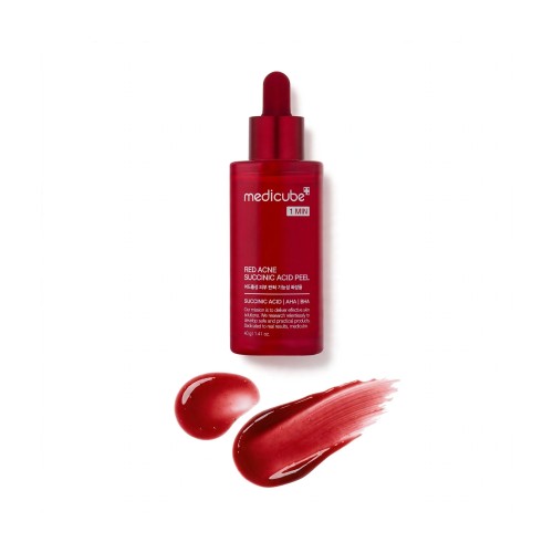 Pipeta i płynna czerwona formuła peelingu z kwasem bursztynowym Medicube Red Acne Peel