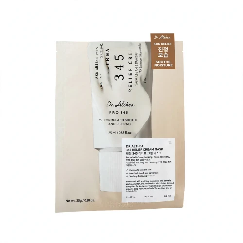 Dr.Althea 345 Relief Cream Mask – Kojąco-regenerująca maseczka w płachcie z wąkrotą azjatycką 25g SaiL Cosmetics