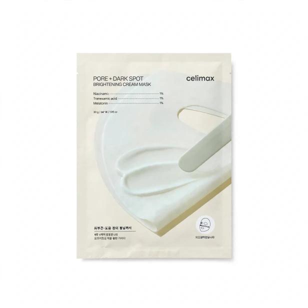 Celimax Pore + Dark Spot Brightening Cream Mask – Rozjaśniająca maska w płachcie z kwasem traneksamowym 30g SaiL Cosmetics