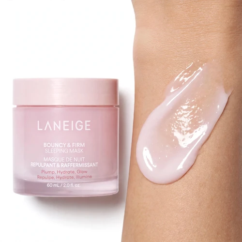 Sorbetowa formuła z kapsułkami rozświetlającymi maski Laneige Bouncy and Firm Sleeping Mask