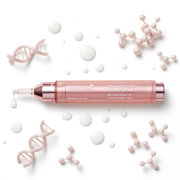 Precyzyjny aplikator i lekka mleczna formuła serum z kolagenem Medicube Booster Milk Serum