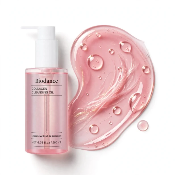 Jedwabista konsystencja i łatwa emulgacja hydrofilnego olejku Biodance Collagen Cleansing Oil